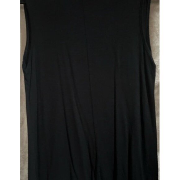 Jennifer Lopez Black Sleeveless Keyhole Neckline Choker Cut Top Tunic Collar Med - Picture 15 of 16